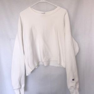 white cropped sweatshirt